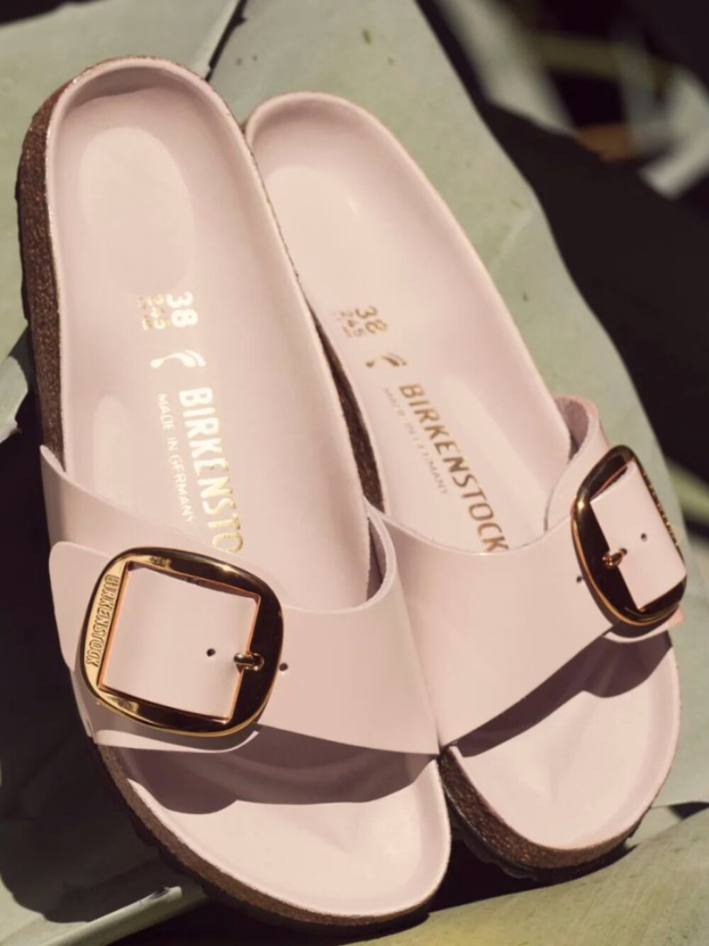 Birkenstock Madrid Big Buckle High Shine in Light Rose Leather - Picture 4 of 7